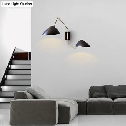 DecorBites™ DecorBites™ Minimalist Metal LED Wall Light with Swing Arm - Perfect for Living Room - Black