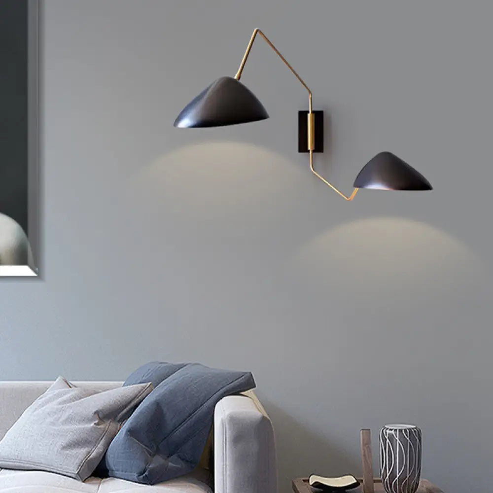 DecorBites™ DecorBites™ Minimalist Metal LED Wall Light with Swing Arm - Perfect for Living Room - Black