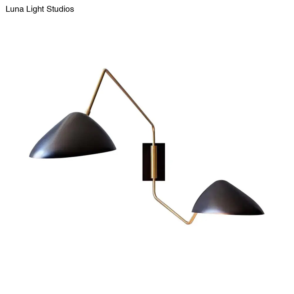 DecorBites™ DecorBites™ Minimalist Metal LED Wall Light with Swing Arm - Perfect for Living Room - Black