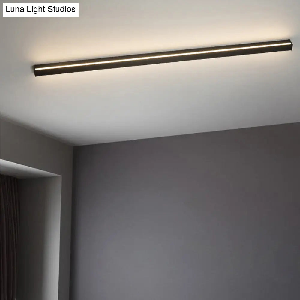 ديكوربايتس™ مصباح حائط LED معدني بسيط لغرفة النوم - تصميم مستطيل باللون الأسود