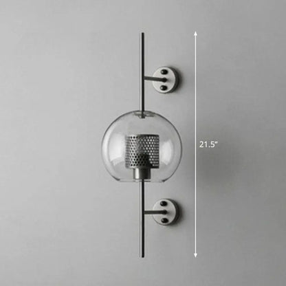 DecorBites™ DecorBites™ Minimalist Metal Mesh Wall Light Sconce with Clear Glass Shade - 1-Head Wall Mount Lamp
