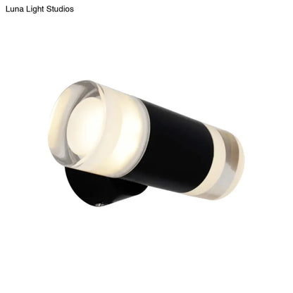 DecorBites™ DecorBites™ Minimalist Metal Tube Sconce Wall Mounted Light Fixture in Black for Living Room