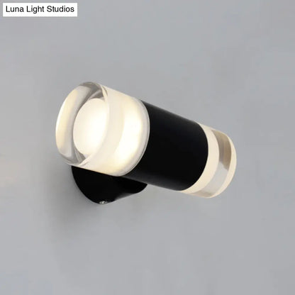 DecorBites™ DecorBites™ Minimalist Metal Tube Sconce Wall Mounted Light Fixture in Black for Living Room