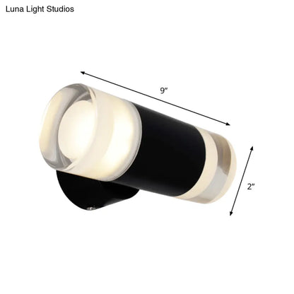 DecorBites™ DecorBites™ Minimalist Metal Tube Sconce Wall Mounted Light Fixture in Black for Living Room