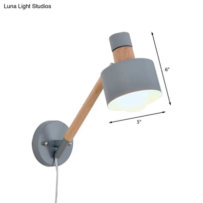 DecorBites™ DecorBites™ Minimalist Metal Wall Sconce Grey Lighting for Living Room - 5.5"/6"/7" with 1 Head