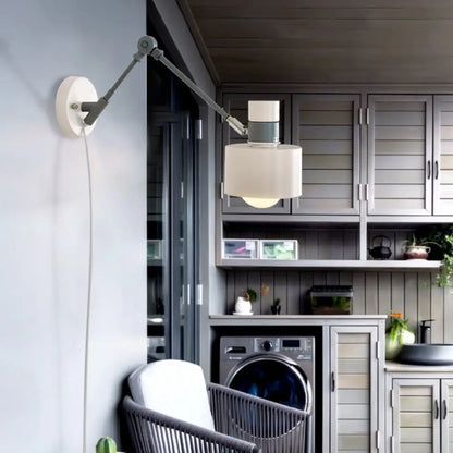 DecorBites™ DecorBites™ Minimalist Metal Wall Sconce Grey Lighting for Living Room - 5.5"/6"/7" with 1 Head