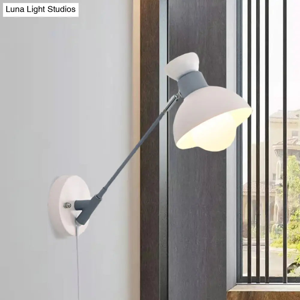 DecorBites™ DecorBites™ Minimalist Metal Wall Sconce Grey Lighting for Living Room - 5.5"/6"/7" with 1 Head
