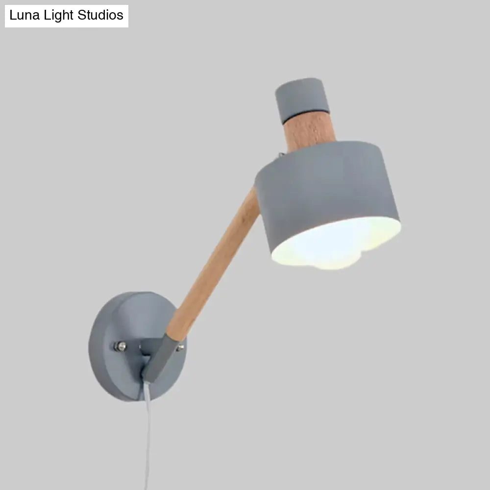 DecorBites™ DecorBites™ Minimalist Metal Wall Sconce Grey Lighting for Living Room - 5.5"/6"/7" with 1 Head