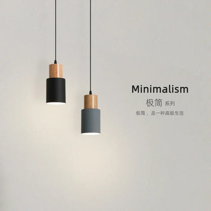 Minimalist Nordic Wood and Metal Single Pendant Light - Decorbites