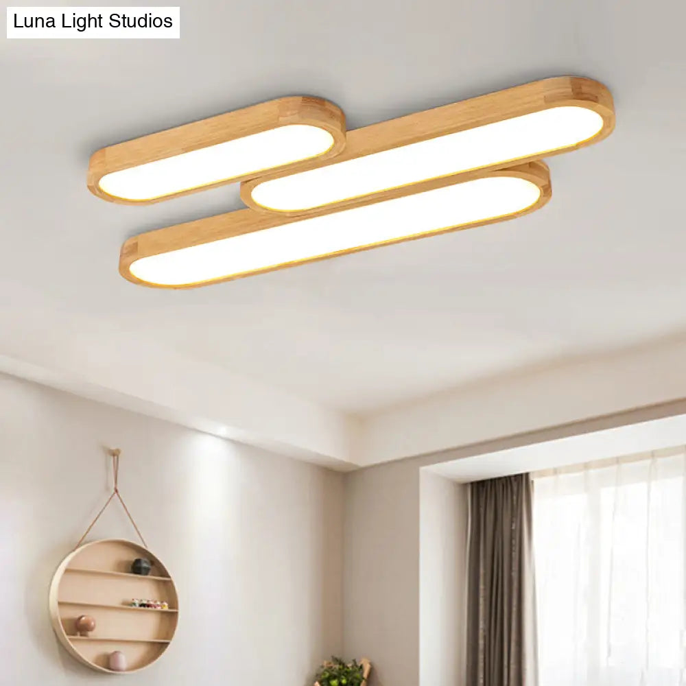 DecorBites™ DecorBites™ Minimalist Oblong LED Flush Mounted Ceiling Light in Warm/White for Wood Living Room, Length Options: 25.5"/35.5"/47