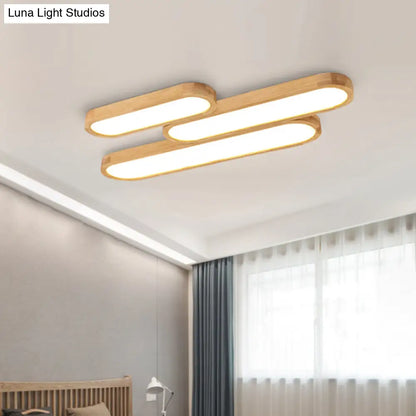 DecorBites™ DecorBites™ Minimalist Oblong LED Flush Mounted Ceiling Light in Warm/White for Wood Living Room, Length Options: 25.5"/35.5"/47