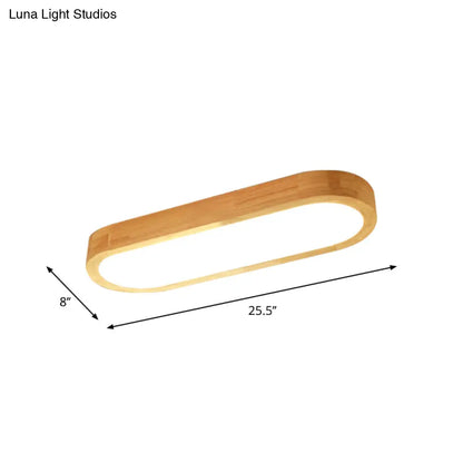 DecorBites™ DecorBites™ Minimalist Oblong LED Flush Mounted Ceiling Light in Warm/White for Wood Living Room, Length Options: 25.5"/35.5"/47