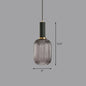 Minimalist Pendulum Light Fixture - Ribbed Glass, Bottle Shaped Design - 1-Light Dining Room Hanging Light