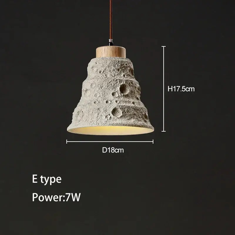Minimalist petal ceramic pendant chandelier with gray textured concrete high pendant and wooden top for bedroom decorbites concrete high pendant chandelier