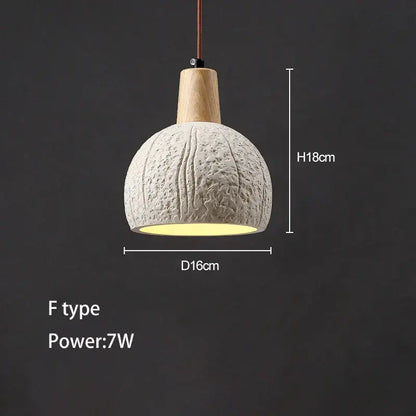 Minimalist petal ceramic pendant chandelier with a rustic concrete high pendant and walnut shell textured dome for bedroom decorbites concrete high