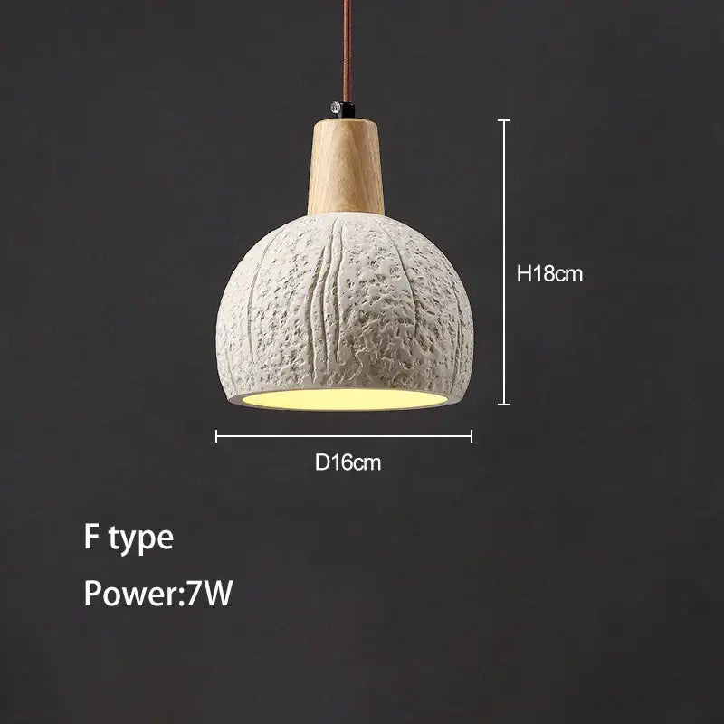Minimalist petal ceramic pendant chandelier with a rustic concrete high pendant and walnut shell textured dome for bedroom decorbites concrete high