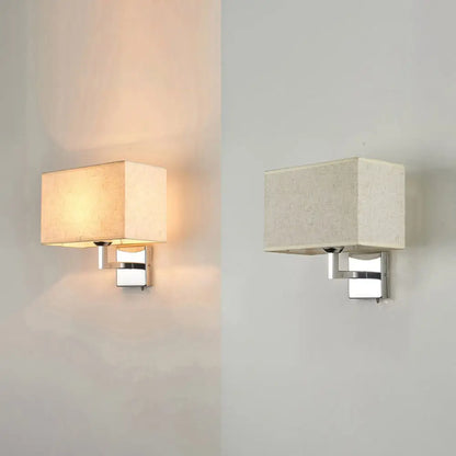 DecorBites™ DecorBites™ Minimalist Rectangular Fabric Wall Lamp - 1 Head, Ideal for Bedroom Lighting