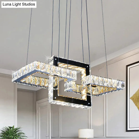 Lámpara colgante LED minimalista con control remoto y marco de cristal