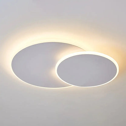 DecorBites™ DecorBites™ Minimalist Round Acrylic LED Flush Mount Ceiling Light - 16"/19.5" Width in White/Coffee Finish, Warm/White Light Options