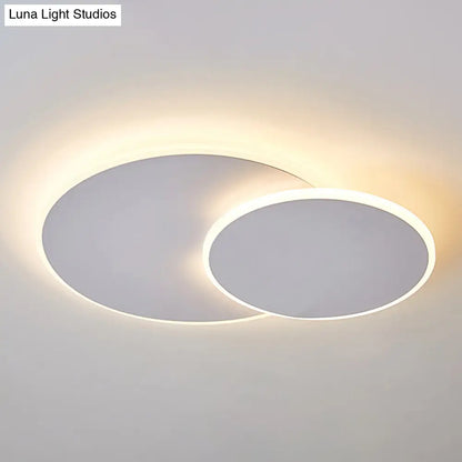 DecorBites™ DecorBites™ Minimalist Round Acrylic LED Flush Mount Ceiling Light - 16"/19.5" Width in White/Coffee Finish, Warm/White Light Options