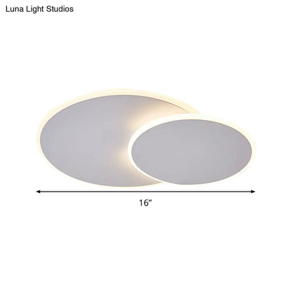 DecorBites™ DecorBites™ Minimalist Round Acrylic LED Flush Mount Ceiling Light - 16"/19.5" Width in White/Coffee Finish, Warm/White Light Options