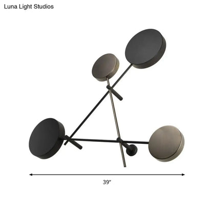 DecorBites™ DecorBites™ Minimalist Round Acrylic LED Wall Light with 4 Warm/White Lights - Black Sconce