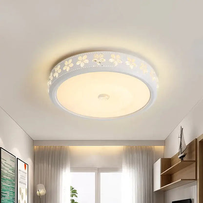 DecorBites™ DecorBites™ Minimalist Round Metal Ceiling Fixture - LED Flush Mount Lamp with Crystal Deco - Warm/White Light - 20.5"/24.5" Wide
