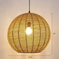 Minimalist Sphere Shaped Rattan Pendant Ceiling Light for Restaurants