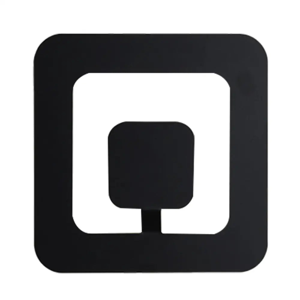 DecorBites™ DecorBites™ Minimalist Square LED Bedroom Wall Sconce - 7"/9" Wide Iron Fixture with Black Finish