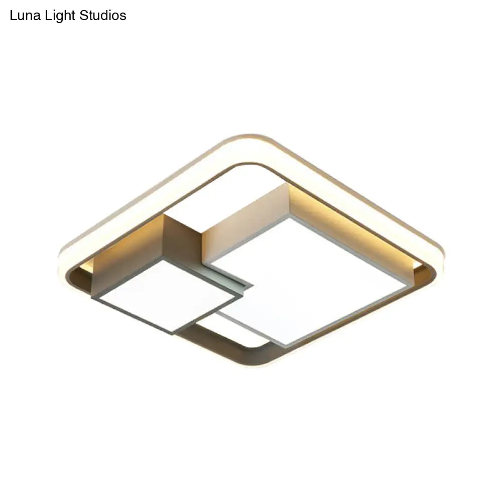 DecorBites™ DecorBites™ Minimalist Square LED Ceiling Light in Warm/White for Bedroom