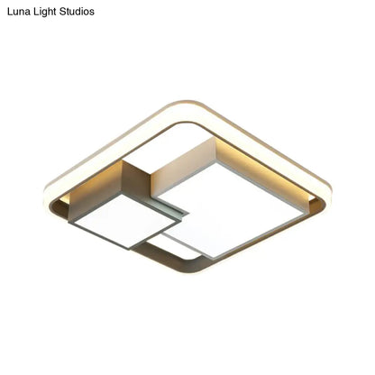 DecorBites™ DecorBites™ Minimalist Square LED Ceiling Light in Warm/White for Bedroom
