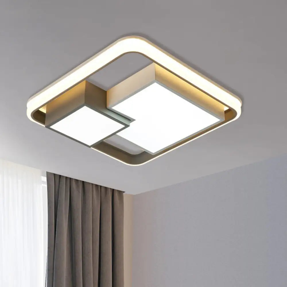 DecorBites™ DecorBites™ Minimalist Square LED Ceiling Light in Warm/White for Bedroom