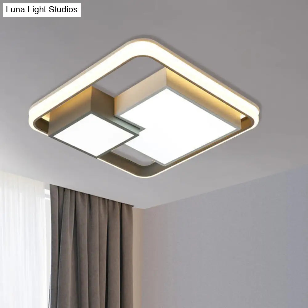 DecorBites™ DecorBites™ Minimalist Square LED Ceiling Light in Warm/White for Bedroom
