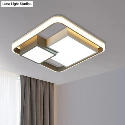 DecorBites™ DecorBites™ Minimalist Square LED Ceiling Light in Warm/White for Bedroom