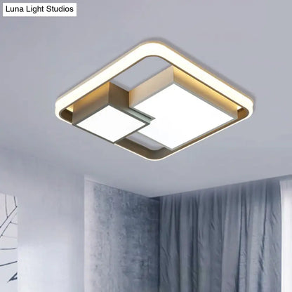 DecorBites™ DecorBites™ Minimalist Square LED Ceiling Light in Warm/White for Bedroom