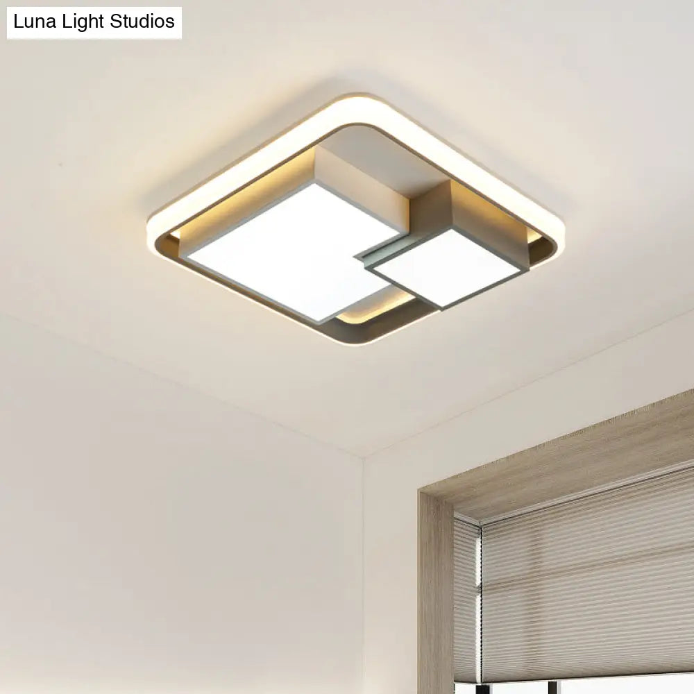 DecorBites™ DecorBites™ Minimalist Square LED Ceiling Light in Warm/White for Bedroom