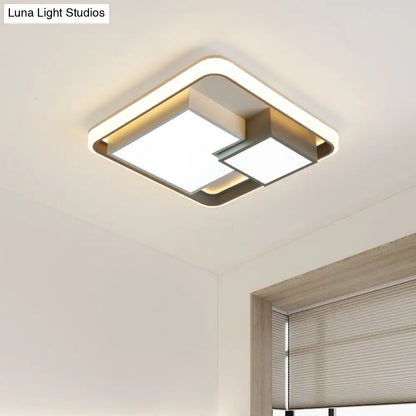 DecorBites™ DecorBites™ Minimalist Square LED Ceiling Light in Warm/White for Bedroom