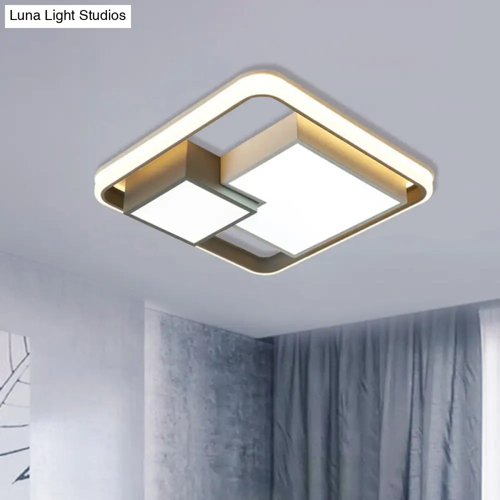 DecorBites™ DecorBites™ Minimalist Square LED Ceiling Light in Warm/White for Bedroom