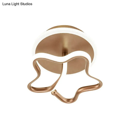 DecorBites™ DecorBites™ Minimalist Star Acrylic Ceiling Light in White/Gold/Coffee LED - Warm/White Hallway Flush Mount Lamp
