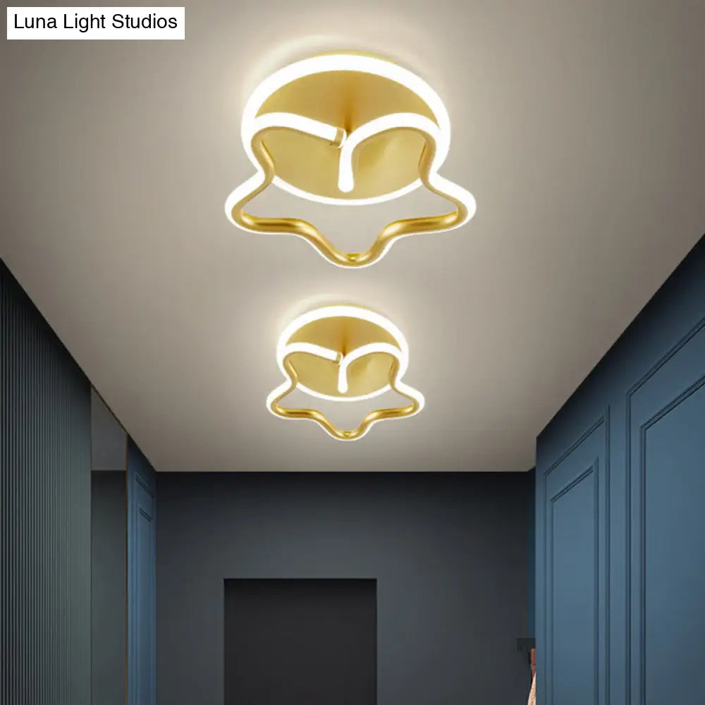 DecorBites™ DecorBites™ Minimalist Star Acrylic Ceiling Light in White/Gold/Coffee LED - Warm/White Hallway Flush Mount Lamp
