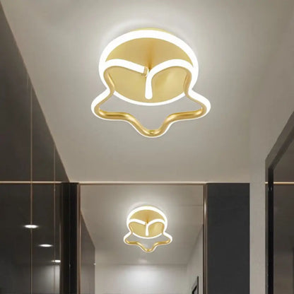 DecorBites™ DecorBites™ Minimalist Star Acrylic Ceiling Light in White/Gold/Coffee LED - Warm/White Hallway Flush Mount Lamp