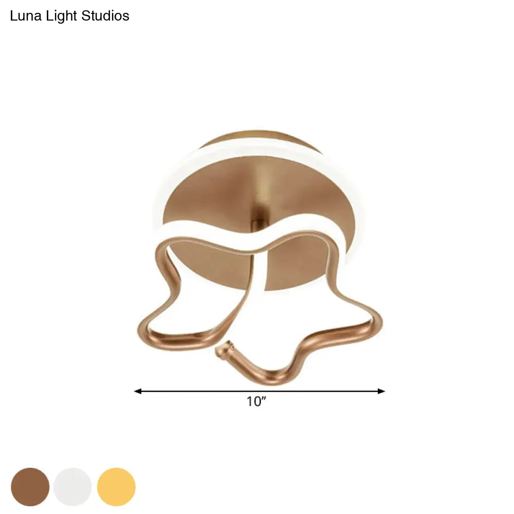 DecorBites™ DecorBites™ Minimalist Star Acrylic Ceiling Light in White/Gold/Coffee LED - Warm/White Hallway Flush Mount Lamp