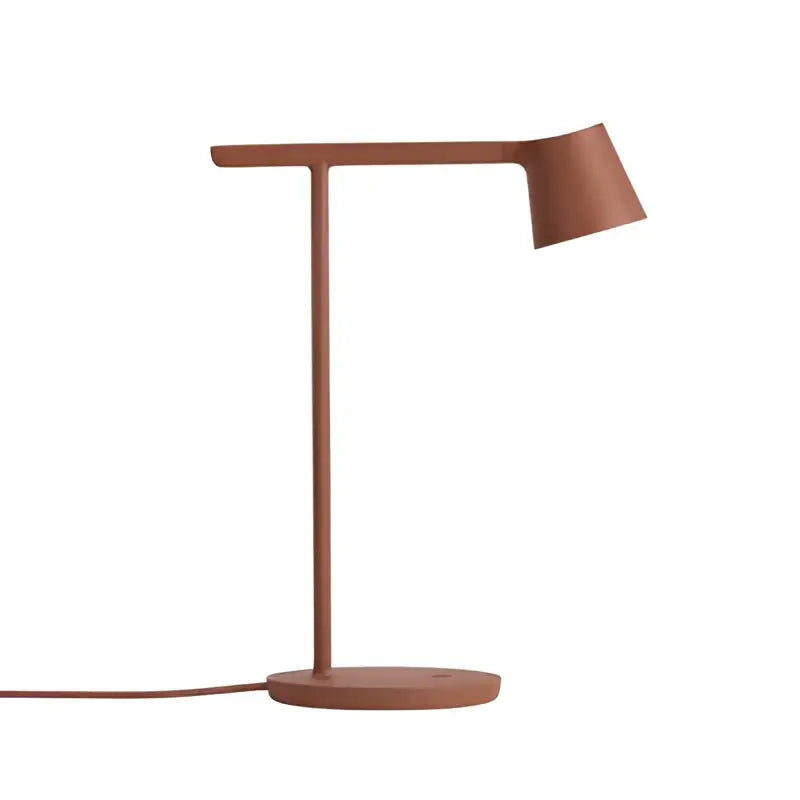 Rustic copper-colored decorbites adjustable nordic desk lamp with a minimalist angular design and curved shade for bedroom decor