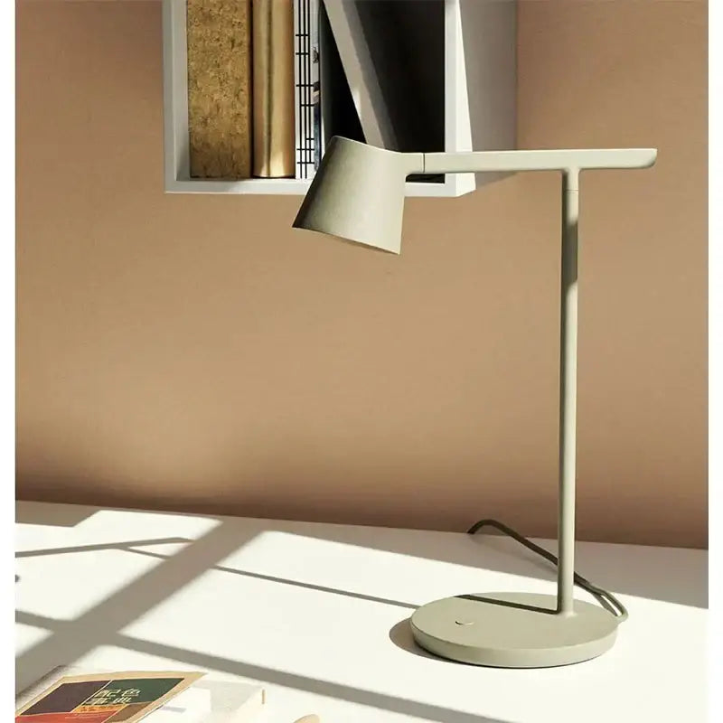 Modern minimalist matte sage green decorbites adjustable nordic desk lamp with sleek angular design for bedroom light