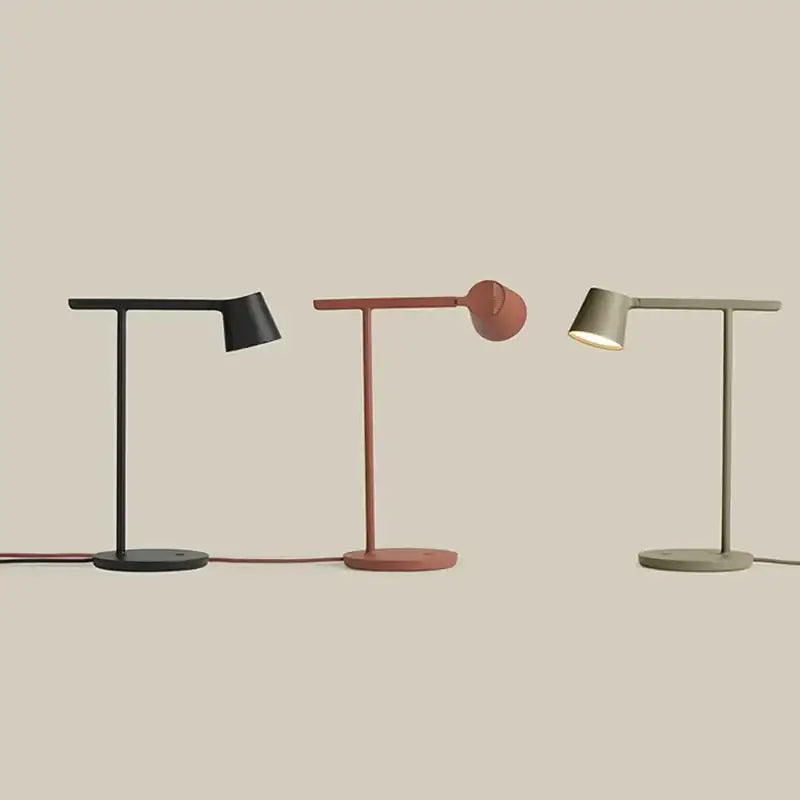 Minimalist terracotta decorbites adjustable nordic desk lamp with matte black and muted gray metal frames and adjustable heads