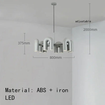 Modern gray u-shaped cirkus tube wall sconce made of abs and iron with led lighting for minimalist bedroom reading light