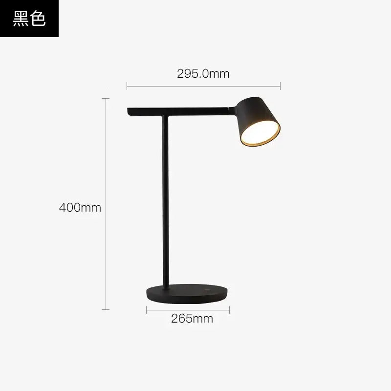 Black minimalist table lamp with matte finish and sleek design perfect as a decorbites dimmable desk light