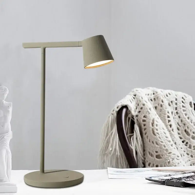 Modern matte olive green decorbites dimmable desk light with adjustable arm and sleek minimalist design table lamp