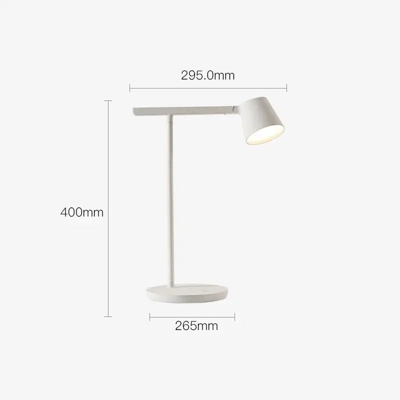 Minimalist white terracotta table lamp with a sleek adjustable arm for decorbites dimmable desk light use