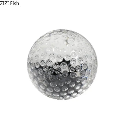 Silver textured golf ball shaped charm with reflective metallic finish for crystal ball desk decoration or ball desk decor
